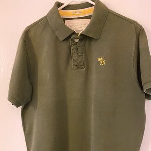 Mens Abercrombie green polo shirt